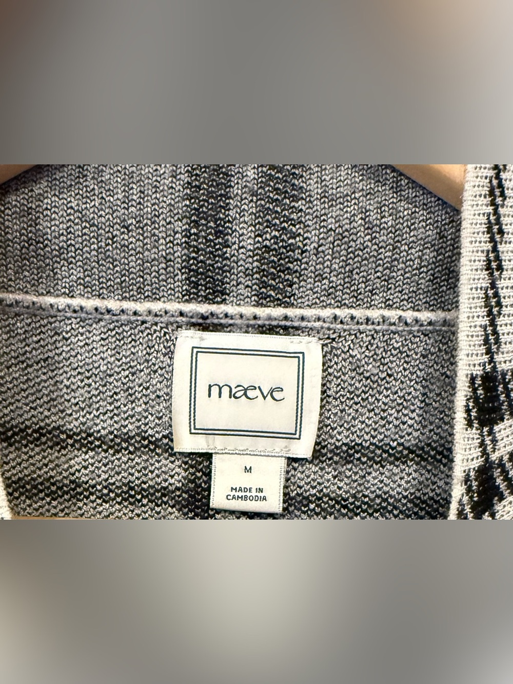 Anthropologie Maeve Carys Mock Neck Bow Plaid Sweater Knit M Preppy Coquette - Picture 4 of 8